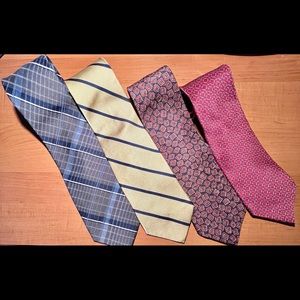 Assorted Ties 4ea (great conditions) One polyester, other Silk